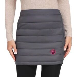 Little Donkey Andy Puffer M Skirt Women Medium Gray Excellent Quilted Insulated